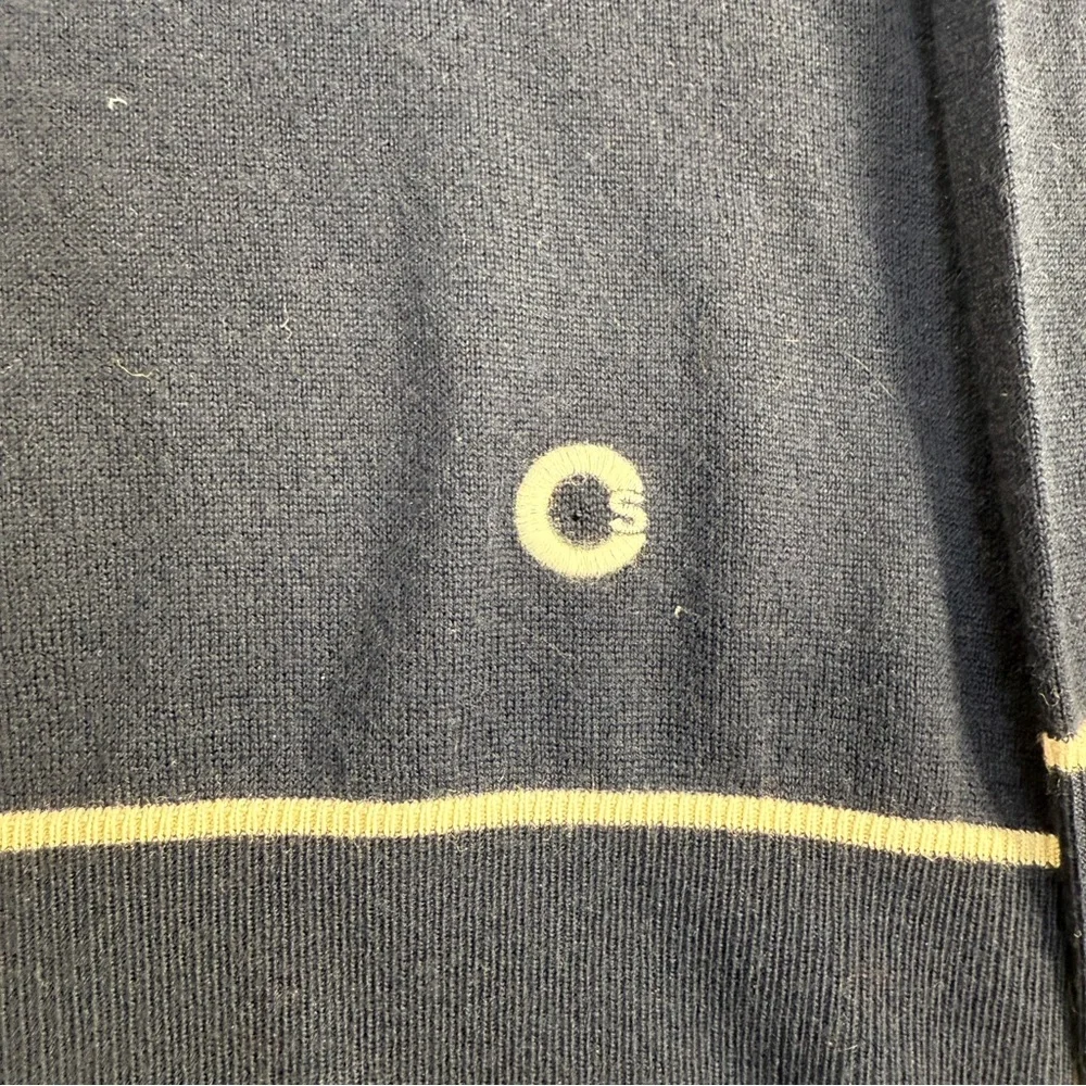 Chloé Stora dark navy blue long-sleeve polo shirt sweater 100%‎ merino wool - Picture 8 of 9